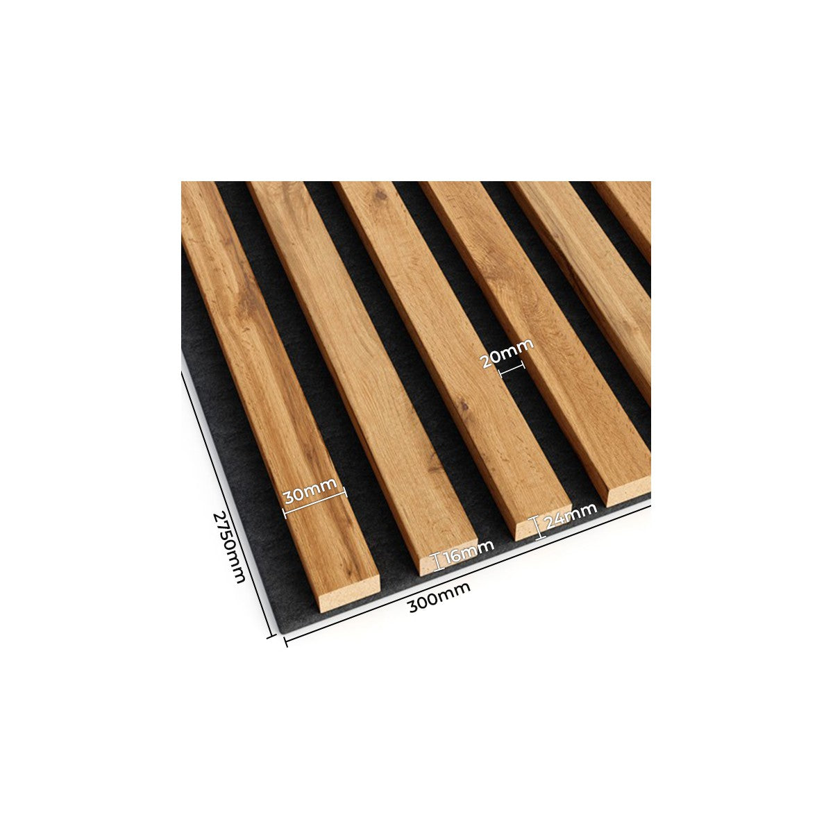 Pannelli Acustici Legno 244x60 cm Harmony Basic - Ash –